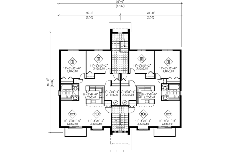 House Plan Design - Floor Plan - Upper Floor for Contemporary House Plan #25-4425 - 12 bed, 6 bath