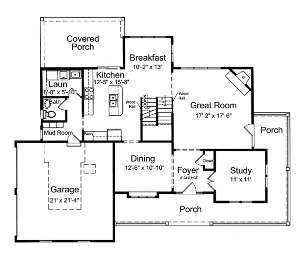 Dream House Plan - Country Floor Plan - Main Floor Plan #46-819