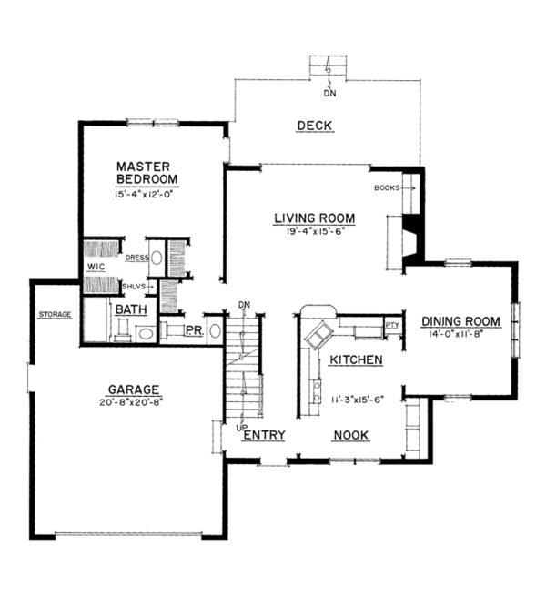 House Design - Colonial Floor Plan - Main Floor Plan #1016-102