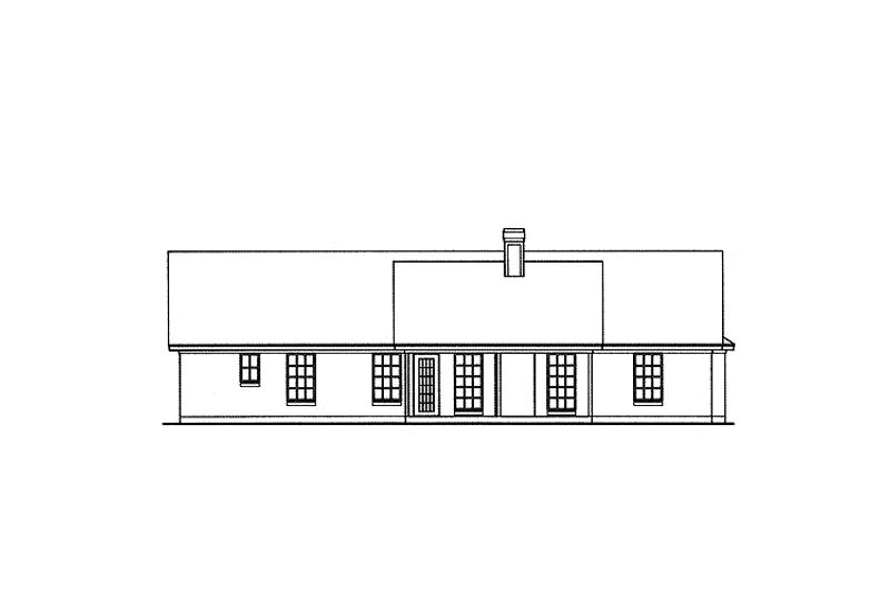 Home Plan - Exterior - Rear Elevation for Country House Plan #42-596 - 3 bed, 2 bath