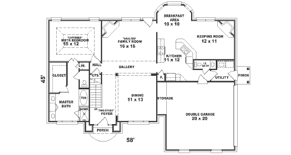 Southern Floor Plan - Main Floor Plan #81-235