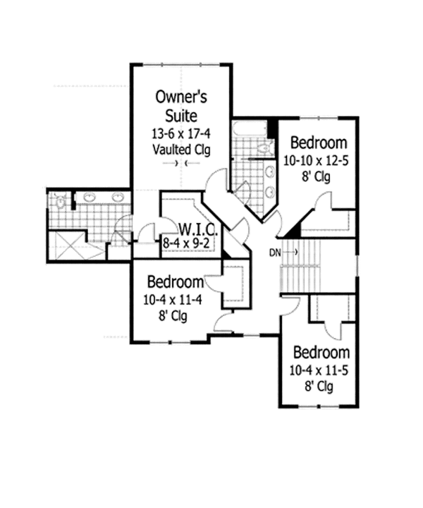 House Plan Design - Craftsman Floor Plan - Upper Floor Plan #51-1101