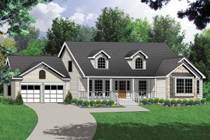 Dream House Plan - Country Exterior - Front Elevation Plan #40-443