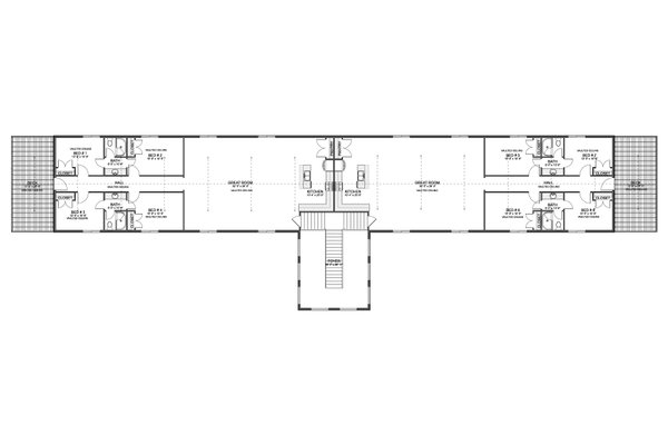 House Blueprint - Floor Plan - Upper Floor for Barndominium House Plan #1060-506 - 8 bed, 5 bath