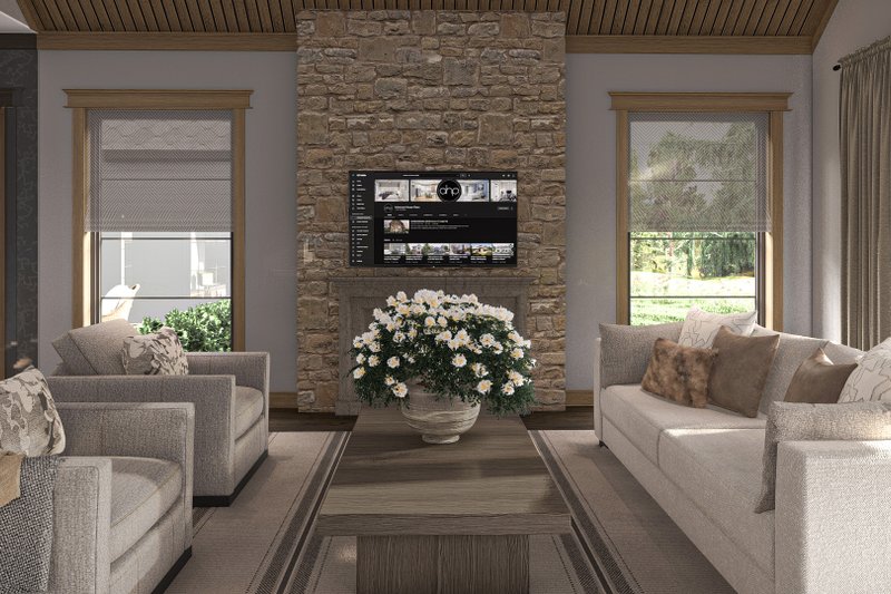 House Blueprint - Interior - Family Room 3 for Modern House Plan #455-464 - 5 bed, 4.5 bath