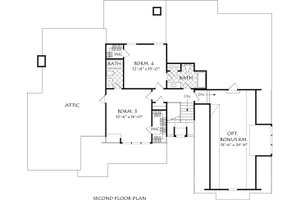 Floor Plan - Upper Floor for Farmhouse House Plan #927-999 - 4 bed, 4.5 bath