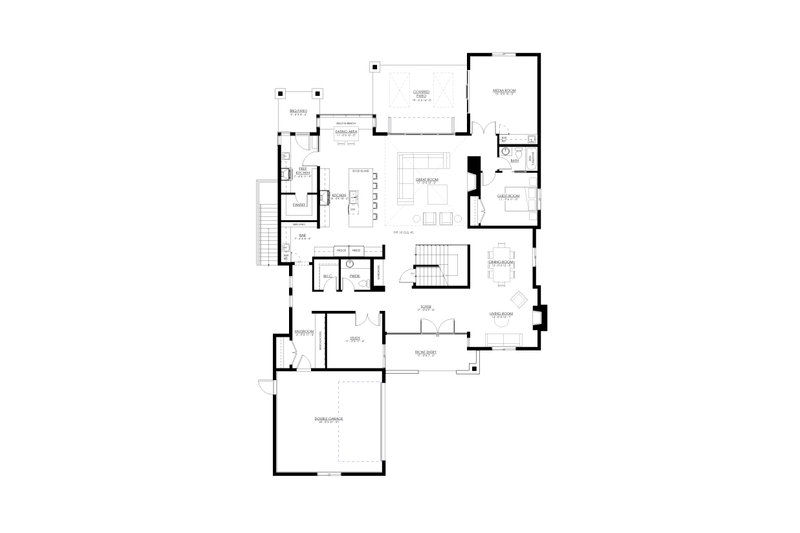 House Blueprint - Floor Plan - Main Floor for Farmhouse House Plan #1114-15 - 5 bed, 5.5 bath