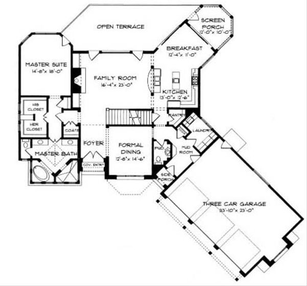 European Floor Plan - Main Floor Plan #413-109