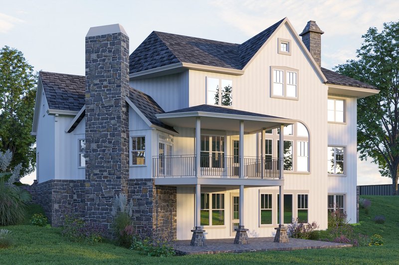 Dream House Plan - Exterior - Rear Elevation 1 for Farmhouse House Plan #54-407 - 5 bed, 4 bath