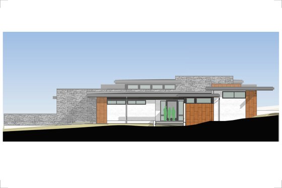 Exterior - Front Elevation 2 for Modern House Plan #498-7 - 2 bed, 2 bath