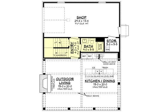 Floor Plan - Main Floor for Traditional House Plan #430-312, 1 bath