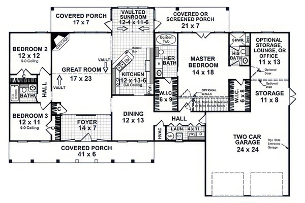 Dream House Plan - Floor Plan - Main Floor for Farmhouse House Plan #21-673 - 3 bed, 3 bath