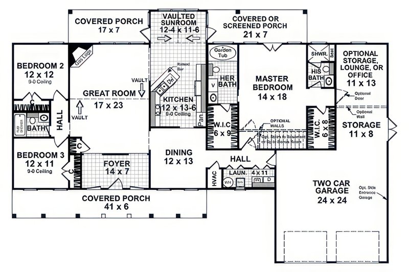 Dream House Plan - Floor Plan - Main Floor for Farmhouse House Plan #21-673 - 3 bed, 3 bath