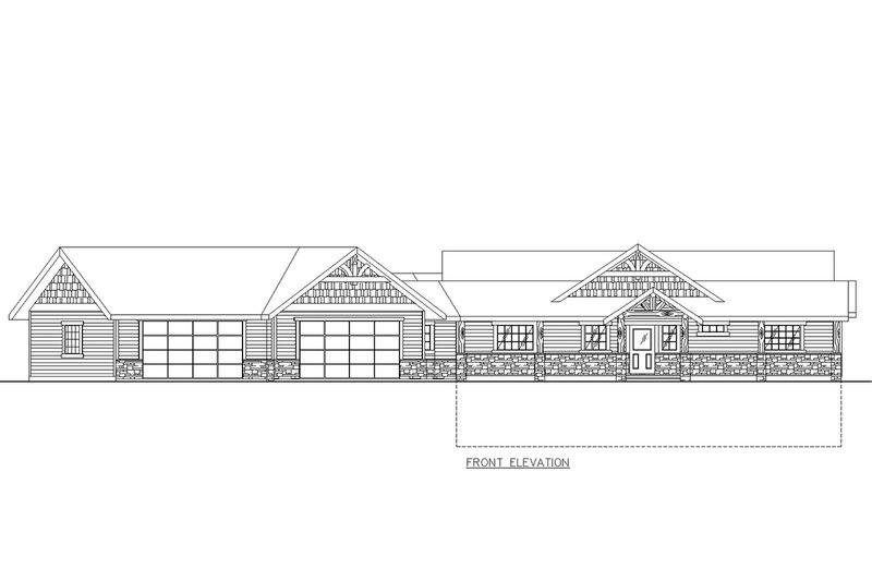Dream House Plan - Exterior - Front Elevation 3 for Ranch House Plan #117-875 - 3 bed, 2.5 bath