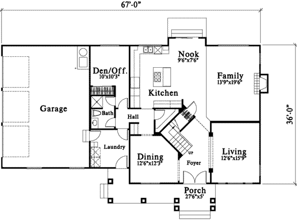 Bungalow Floor Plan - Main Floor Plan #78-190