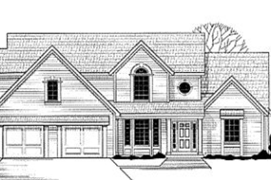 Exterior - Front Elevation for Traditional House Plan #67-153 - 4 bed, 5 bath