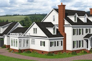 Country Exterior - Front Elevation Plan #932-366
