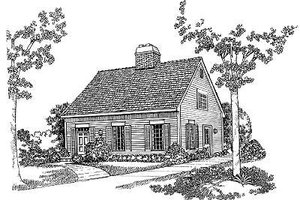 Colonial Exterior - Front Elevation Plan #72-114