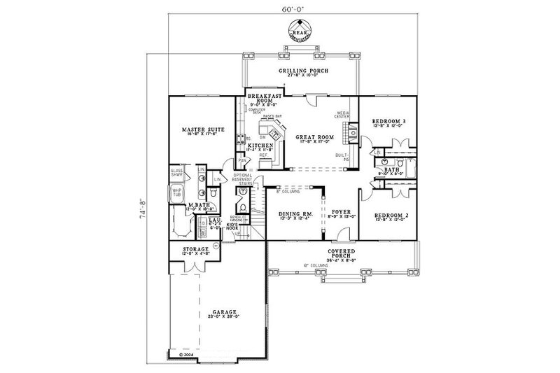 Dream House Plan - Traditional style house plan, main level floor plan