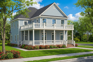 Southern Exterior - Front Elevation Plan #17-521