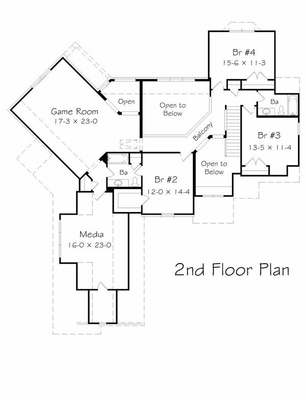 Floor Plan - Upper Floor Plan #329-381