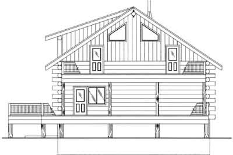 Architectural House Design - Exterior - Rear Elevation for Log House Plan #117-496 - 2 bed, 3 bath
