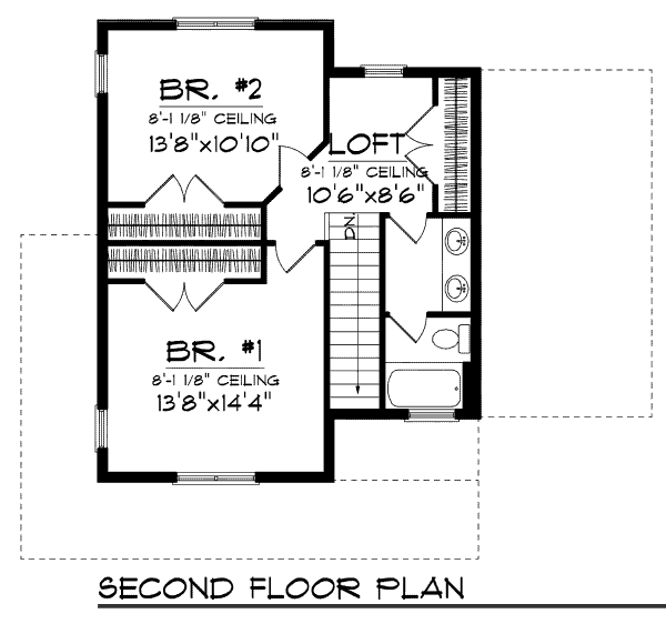 Bungalow Floor Plan - Upper Floor Plan #70-969