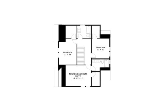 Floor Plan - Upper Floor for Cottage House Plan #925-3 - 3 bed, 2.5 bath