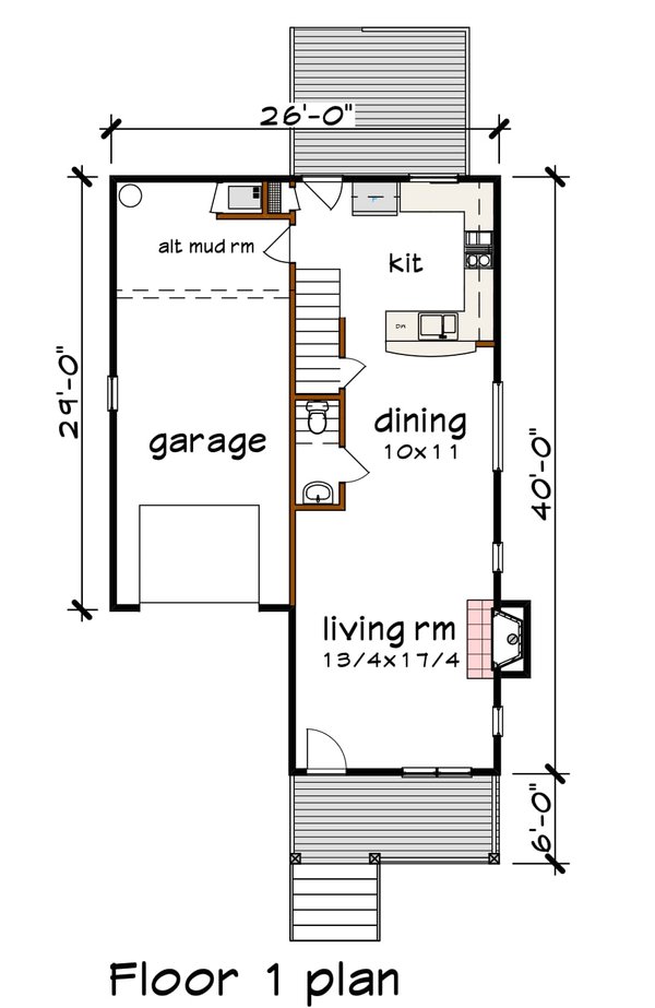 Modern Floor Plan - Main Floor Plan #79-369