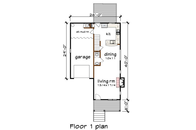 Architectural House Design - Floor Plan - Main Floor for Modern House Plan #79-369 - 3 bed, 2.5 bath