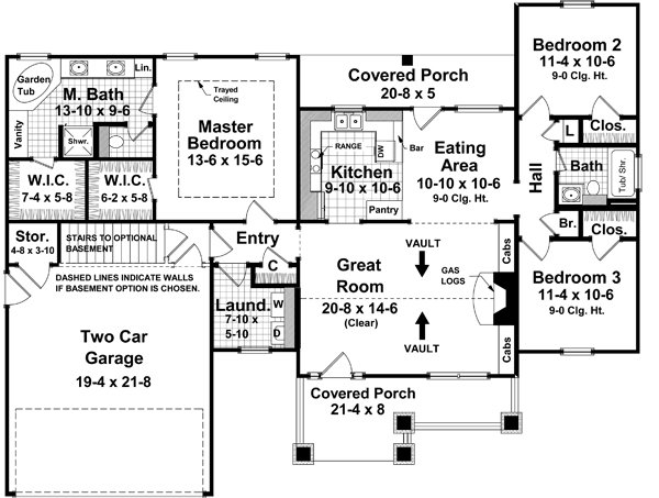 Architectural House Design - Craftsman Floor Plan - Main Floor Plan #21-246