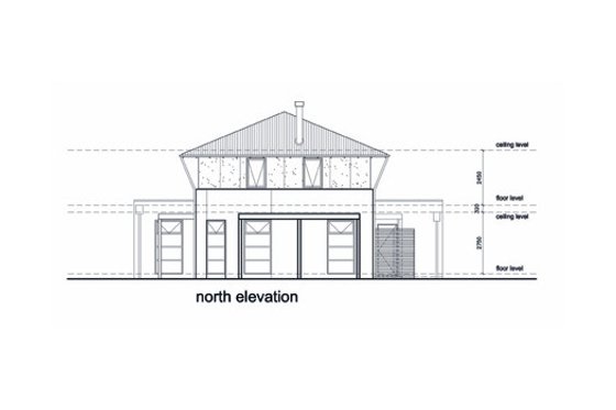 Exterior - Rear Elevation for Modern House Plan #496-5 - 4 bed, 2.5 bath