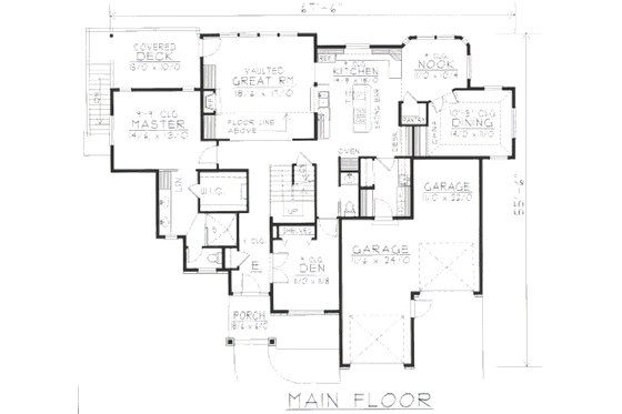 Floor Plan - Main Floor for Mediterranean House Plan #112-156 - 3 bed, 2.5 bath