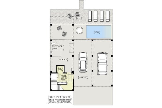 Floor Plan - Lower Floor for Beach House Plan #901-152 - 7 bed, 5.5 bath