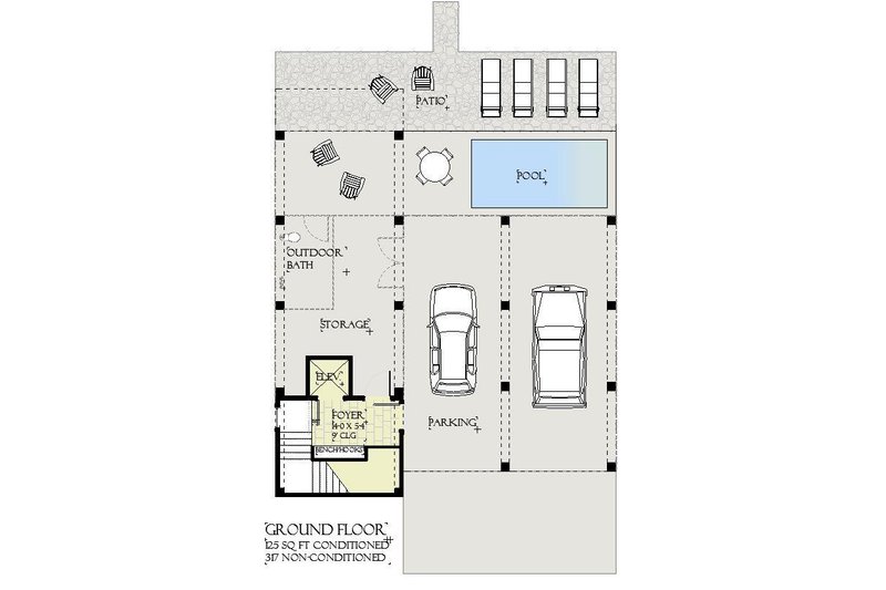 House Blueprint - Floor Plan - Lower Floor for Beach House Plan #901-152 - 7 bed, 5.5 bath