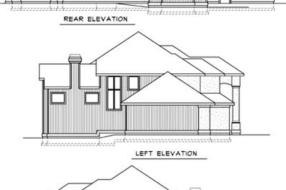 Exterior - Rear Elevation for Mediterranean House Plan #100-433 - 4 bed, 2.5 bath