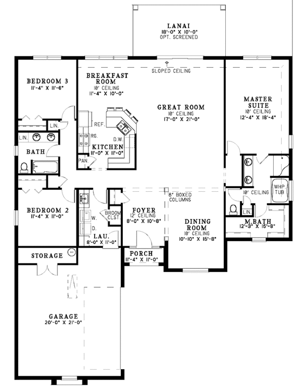 Dream House Plan - Mediterranean Floor Plan - Main Floor Plan #17-3178
