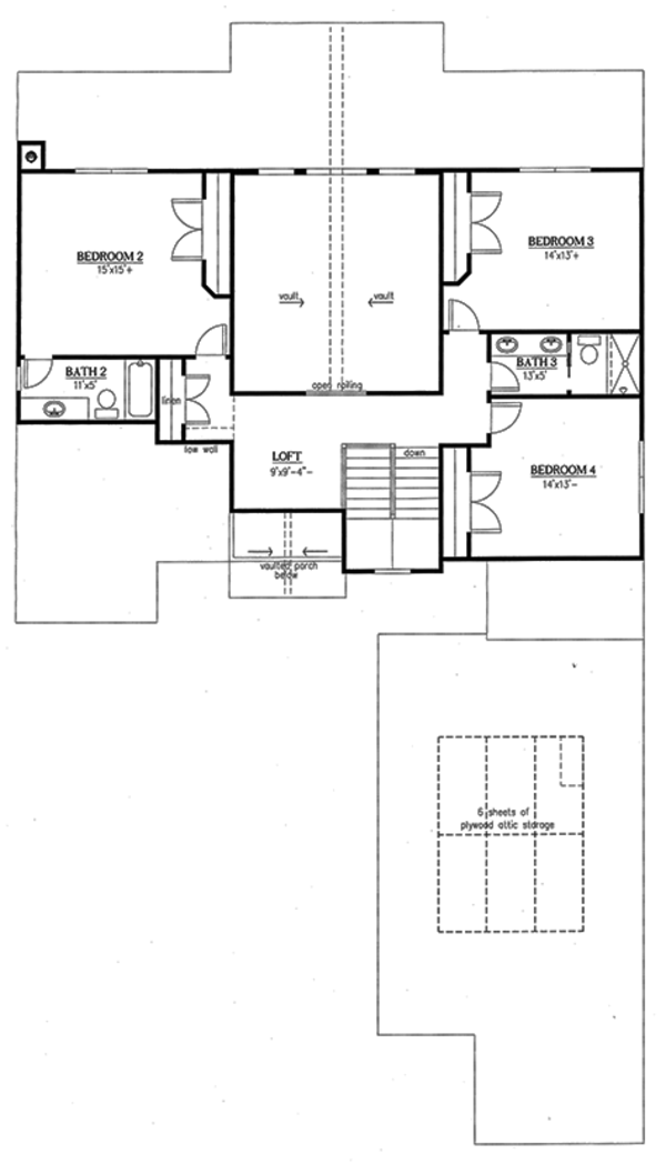 Country Floor Plan - Upper Floor Plan #437-80