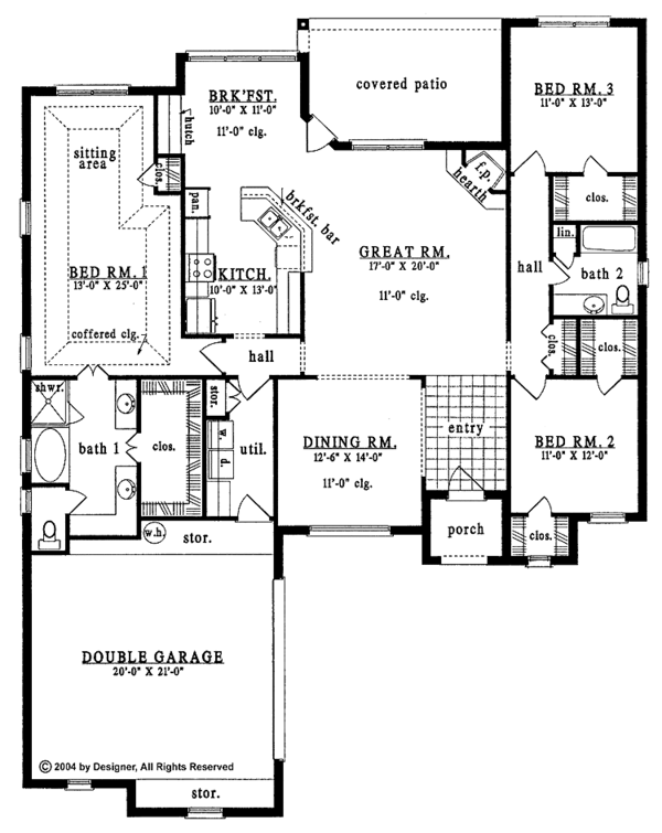 House Plan Design - Country Floor Plan - Main Floor Plan #42-543