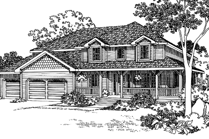 House Blueprint - Country Exterior - Front Elevation Plan #997-19