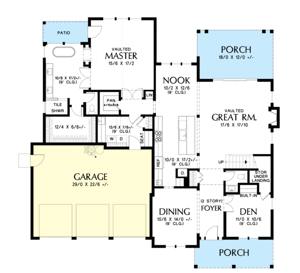 Home Plan - Farmhouse Floor Plan - Main Floor Plan #48-982