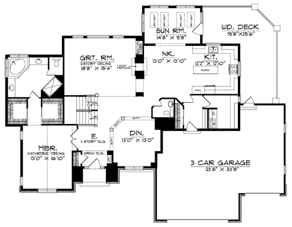 Dream House Plan - Traditional Floor Plan - Main Floor Plan #70-1370