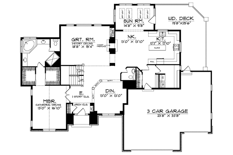Dream House Plan - Floor Plan - Main Floor for Traditional House Plan #70-1370 - 4 bed, 2.5 bath