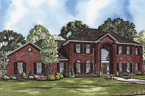 Exterior - Front Elevation 3 for Colonial House Plan #17-3202 - 4 bed, 4.5 bath