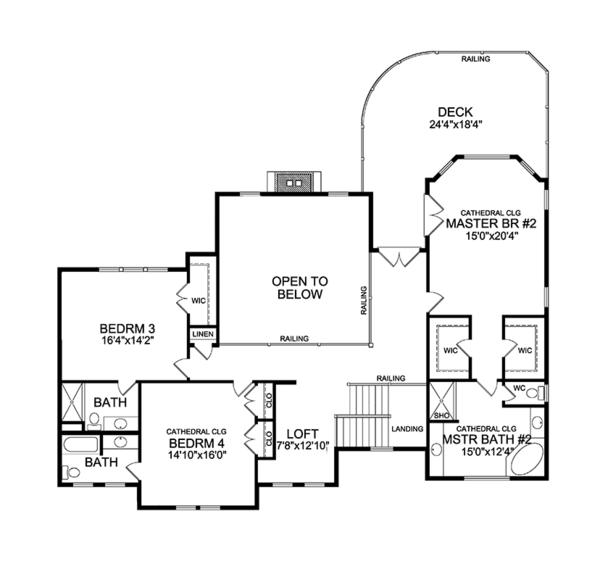 Home Plan - Craftsman Floor Plan - Upper Floor Plan #314-294
