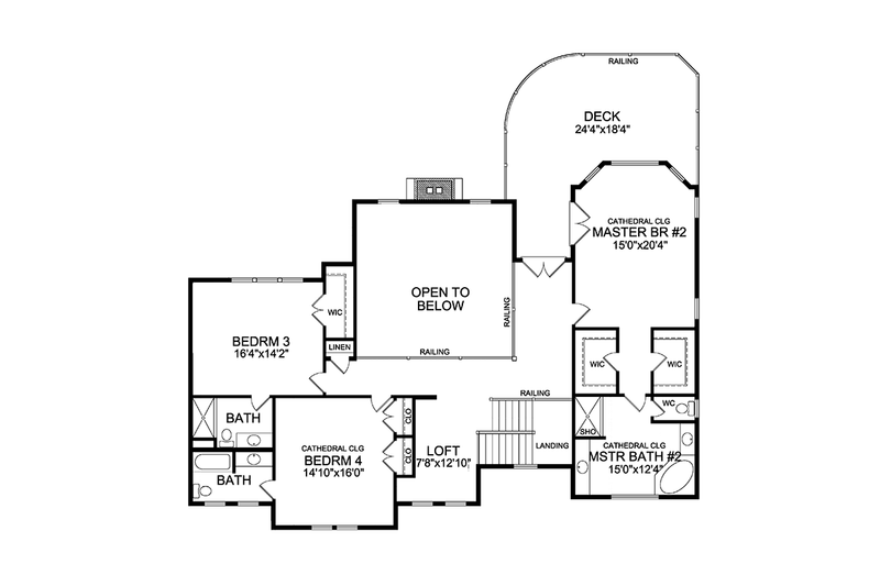Architectural House Design - Floor Plan - Upper Floor for Craftsman House Plan #314-294 - 5 bed, 5.5 bath