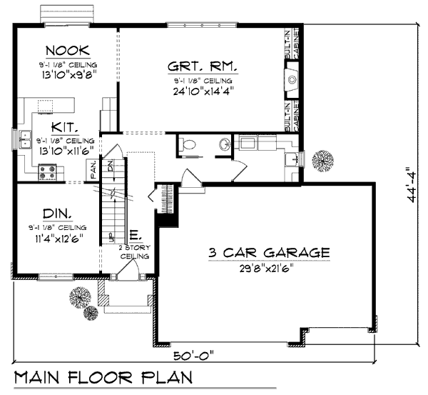 House Plan Design - Mediterranean Floor Plan - Main Floor Plan #70-934