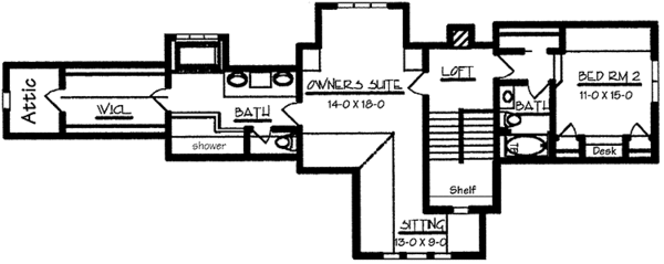 Dream House Plan - Craftsman Floor Plan - Upper Floor Plan #320-1481