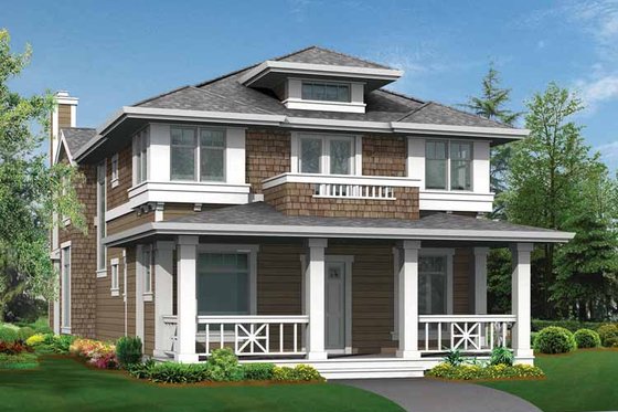 Exterior - Front Elevation 3 for Craftsman House Plan #132-235 - 3 bed, 2.5 bath