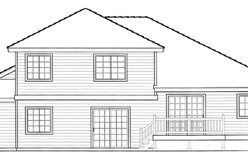 Home Plan - Exterior - Rear Elevation for Traditional House Plan #1037-24 - 4 bed, 3 bath